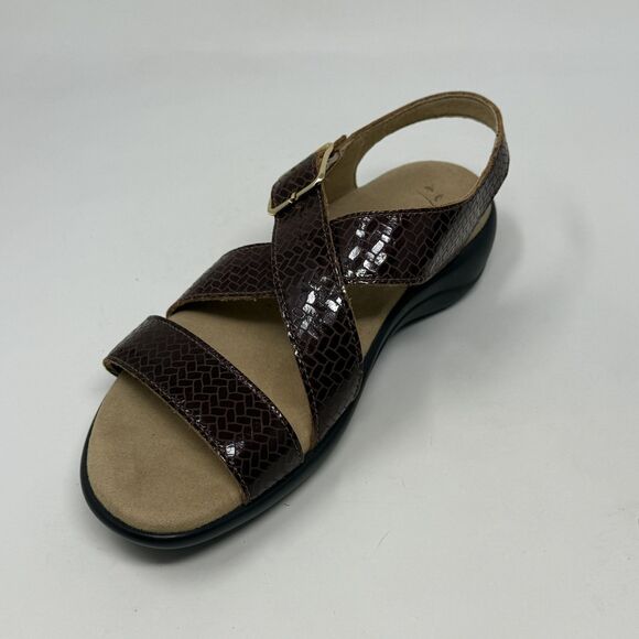 SAS Laguna Weave Henna Sandals Womens 6 M Brown Croc Print Strappy Comfort USA - Picture 9 of 14